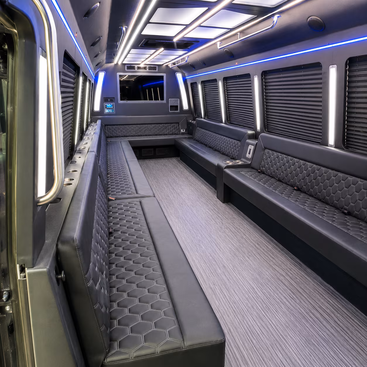 overland park 40 passenger party bus interior