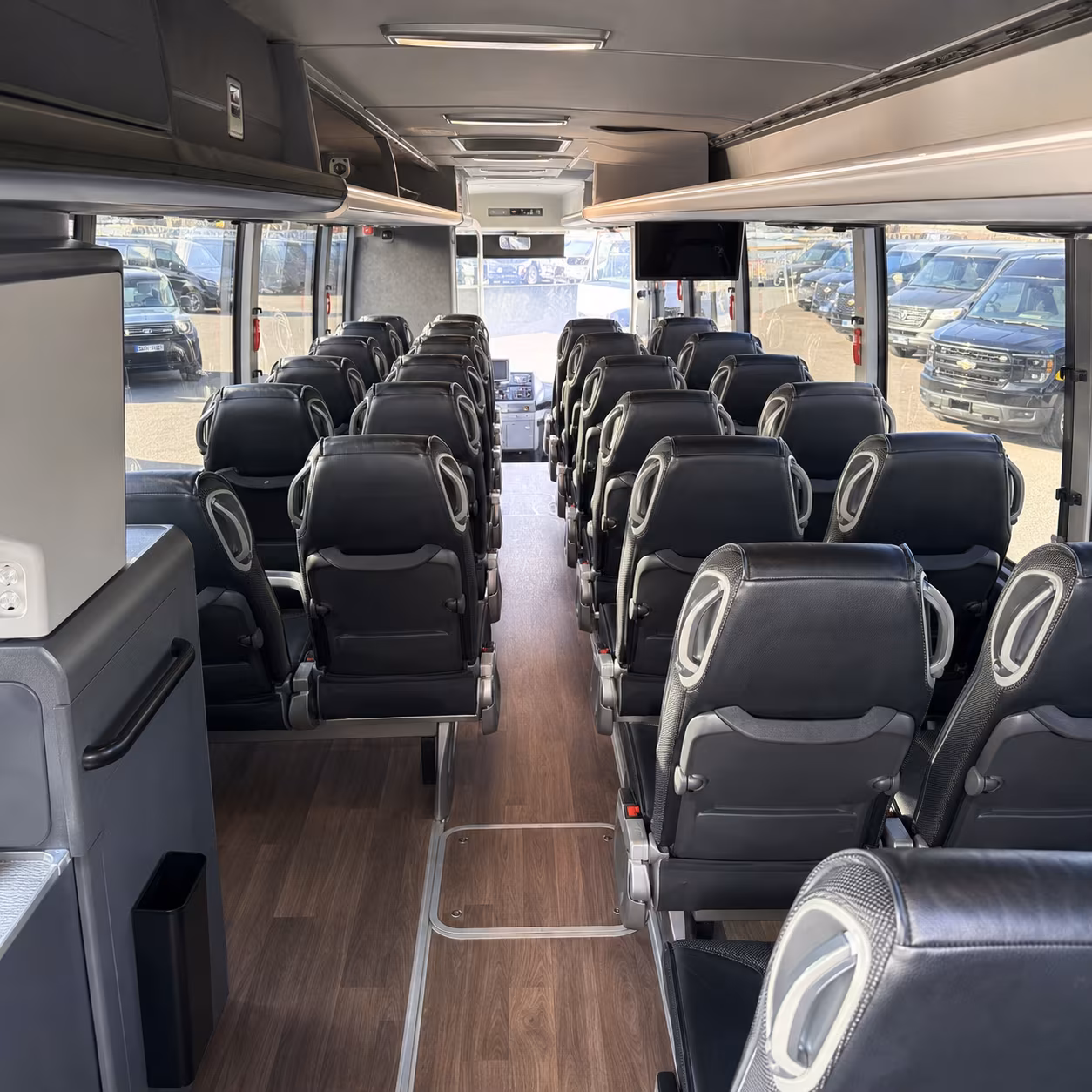 overland park 56 passenger charter bus inside