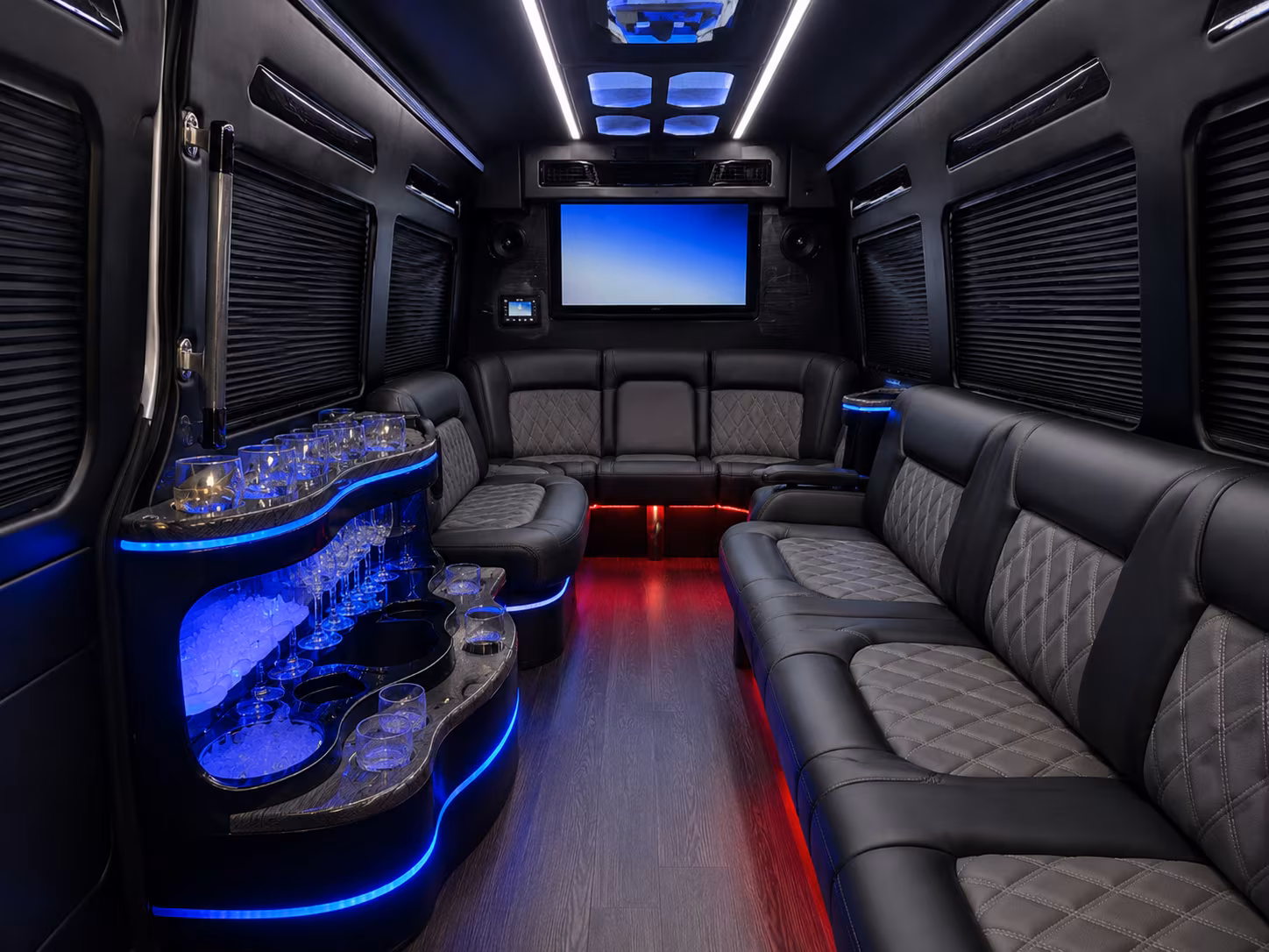 overland park sprinter limousine interior